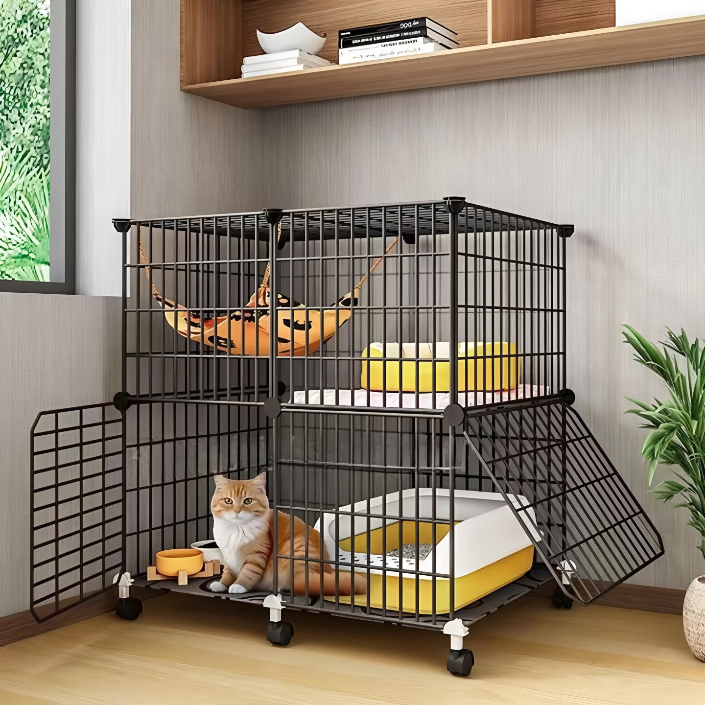 キャットケージ キャスター付き ケージ ゲージ 2段仕様 ホワイト 猫用品 Amazon.co.jp: 猫ゲージ 2段 ペット キャットケージ ネコ ケージ